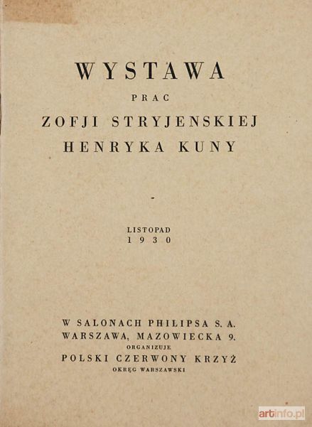 STRYJEŃSKA Zofia | Wystawa prac Zofji Stryjeńskiej i Henryka Kuny, XI 1930,