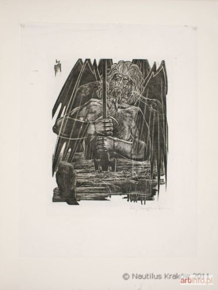 MROŻEWSKI Stefan | Boska Komedia. Piekło. Pieśń XXXIV - Lucyfer z Judaszem, Brutusem i Kasjuszem, [1938-43]