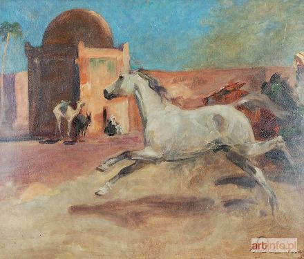 KOSSAK Wojciech | Arab - Rozpędzony koń, 1936