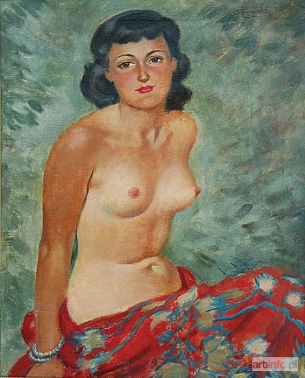 ŻURAWSKI Stanisław | Akt z czerwoną chustą