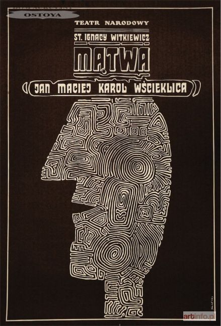 ŚWIERZY Waldemar | Plakat, St.Ig. Witkiewicz, JAN MACIEJ KAROL WŚCIEKLICA St.Ig. Witkiewicza, 1966