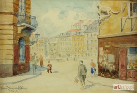 MARCZEWSKI Michał | Widok z Zapiecka na rynek Starego Miasta, 1921