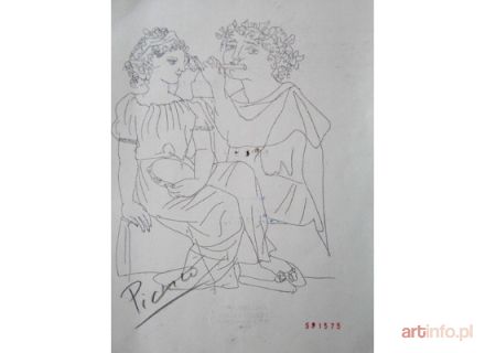 PICASSO Pablo | Flautista Y Muchacha Con Tamboril, 1933