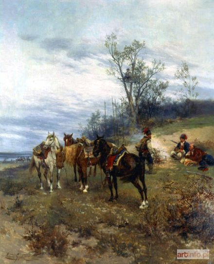 GĘDŁEK Ludwik | Na popasie, ok. 1890