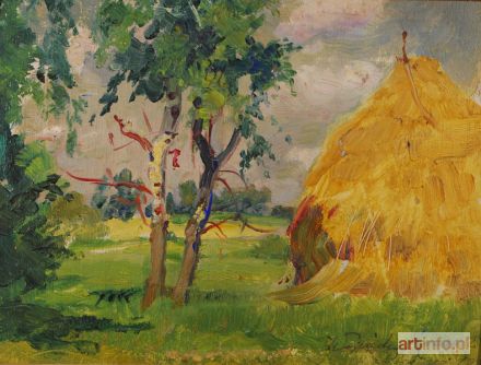 KOSSAK Wojciech | Pejzaż ze stogiem siana, 1934