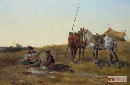 RYBKOWSKI Tadeusz | ODPOCZYNEK KOZAKÓW NA STEPIE, 1886