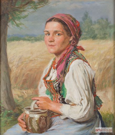 POCHWALSKI Kazimierz Teofil | Hucułka z dwojakami, 1922 r.