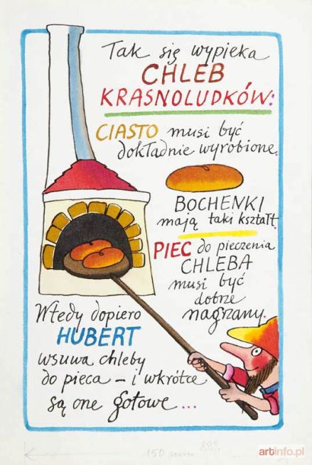 FLISAK Jerzy | Hubert w Wielkim kapeluszu: opowieść o krasnoludkach, ilustracja do książki Otfrieda Preusslera, 1986 r.