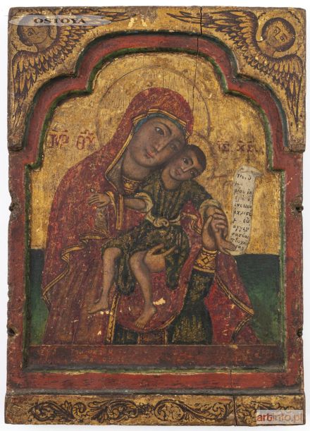 IKONA MATKI BOŻEJ KYKKOTISSA (IGRANIE DZIECIĄTKA), Bałkany, XVIII w.