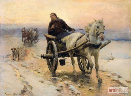 AJDUKIEWICZ Zygmunt | DWUKÓŁKĄ PO ŚNIEGU I LODZIE, ok. 1890