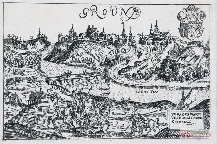 AUTOR nierozpoznany, XVII w. | Grodno, wg G. Brauna, F. Hogenberga, 1575