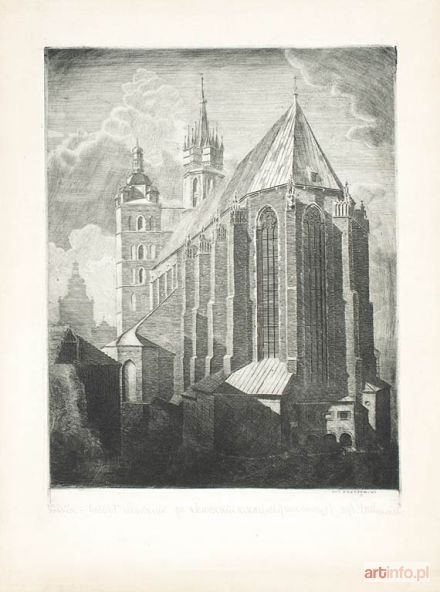 ZAKRZEWSKI Władysław | Kraków. Kościół Mariacki po zburzeniu Wikarówki, ok. 1931