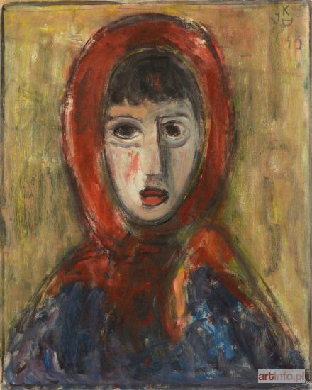 KIRSZENBAUM Dawid Jecheskiel | Portrait de femme au foulard rouge