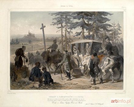 AUTOR nieznany | Pielgrzymka do Częstochowy. Ilustracja do pamiętników Jana Ch. Paska, 1851