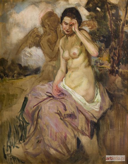 ŻURAWSKI Stanisław | Akt kobiety przykrytej pudrową draperią, 1925 r.