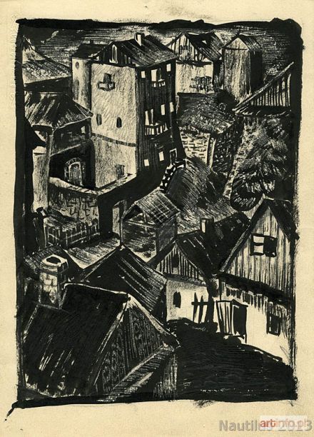 WILKANOWICZ Tadeusz Roman | Widok Krzemieńca z lotu ptaka, ok. 1935