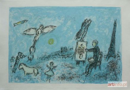 CHAGALL Marc | Malarz i jego sobowtór (Derričre le Mirroir no. 246, 1981, Mourlot #992)