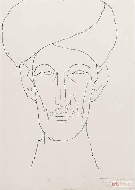 KULISIEWICZ Tadeusz | Portret mężczyzny w turbanie, 1975