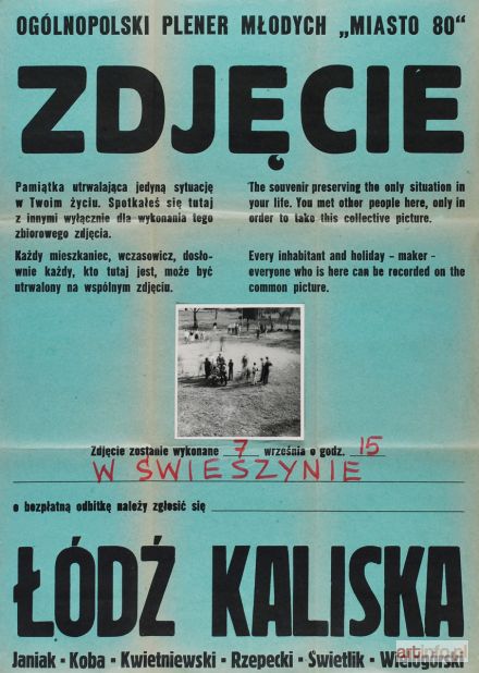 ŁÓDŹ KALISKA Grupa | Poster announcing the action Photo as part of the City 1980 Youth Plein Air Workshop