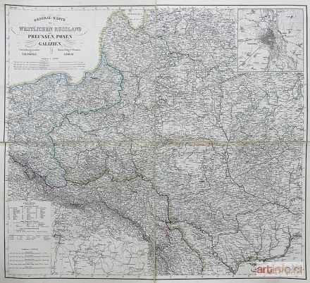 HANDTKE Friedrich | General-karte vom Westlichen Russland nebst Preussen, Posen und Galizien