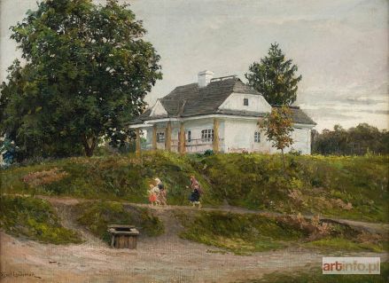 LINDEMAN Emil (LINDEMANN) | Pejzaż z dworkiem, ok. 1914