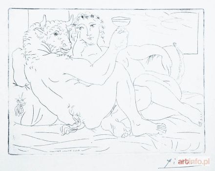 PICASSO Pablo | Minotaur z kielichem i młoda kobieta (Minotaure, une coupe a la Main et jeune Femme)