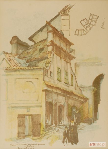 GUMOWSKI Jan Kanty | Fragment bazaru przy Bramie Grodzkiej w Lublinie, z cyklu: Motywy architektury polskiej, 1918