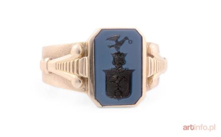 Sygnet rodowy z herbem Ślepowron, 1 poł. XX w.