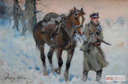 KOSSAK Jerzy | Ułan z koniem, 1941