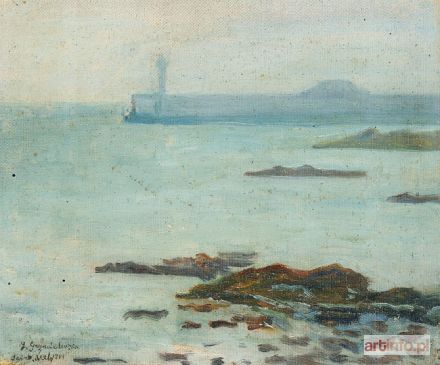 GRZMIELEWSKA Józefina (Grymielewska) | PEJZAŻ MORSKI Z SAINT MALO, 1914