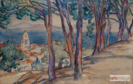 GROTT Teodor | Pejzaż z Saint Tropez (Artysta w plenerze), 1917