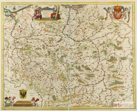 BLEAU Joan | Mapa - Polonia Regnum et Silesia Ducatus, 1634-45 r.