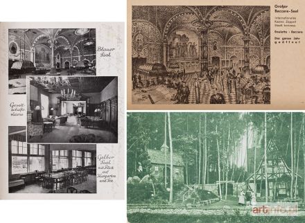 Kolekcja pocztówek z widokami wnętrz w przedwojennym Sopocie