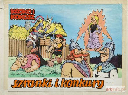 CHRISTA Janusz | Kajko i Kokosz - Szranki i konkury, cz. I, okładka komiksowa, 1985 r.