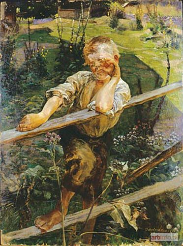 MALCZEWSKI Jacek | Chłopak na kładce, 1890