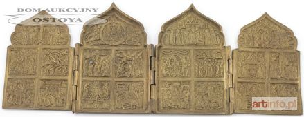 IKONA, POLIPTYK PODRÓŻNY, Rosja, XIX w.