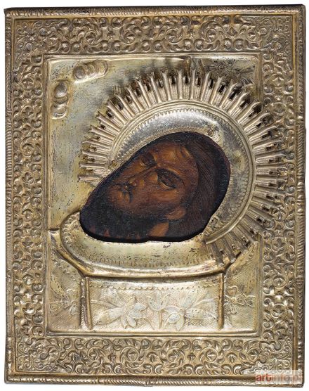 Ikona – Głowa Świętego Jana Chrzciciela na misie, Rosja, 2 poł. XIX w.