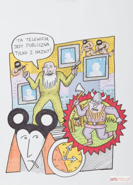 NIEWIADOMSKI Tomasz | Ratman - Terror na wizji, ilustracja II okładki komiksu, 2010 r.