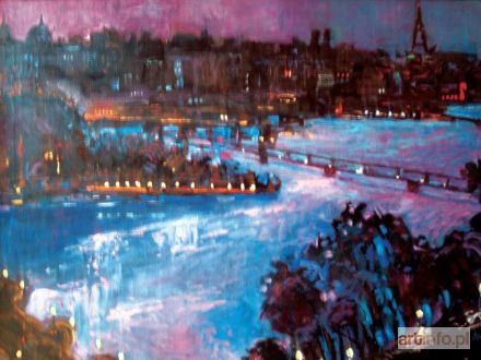 SZANCENBACH Jan | Pejzaż nocny z Paryża - Pont Neuf i Pont Des Arts, 1996