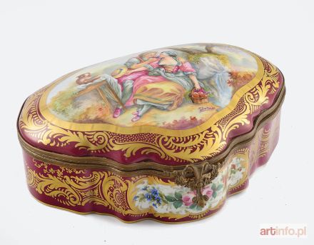 Puzdro porcelanowe z miniaturą rodzajową